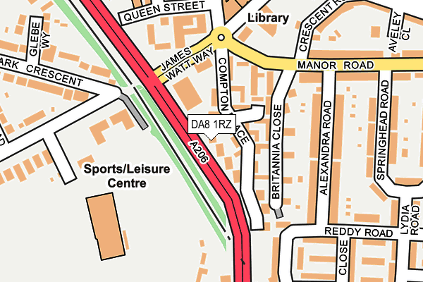 DA8 1RZ map - OS OpenMap – Local (Ordnance Survey)