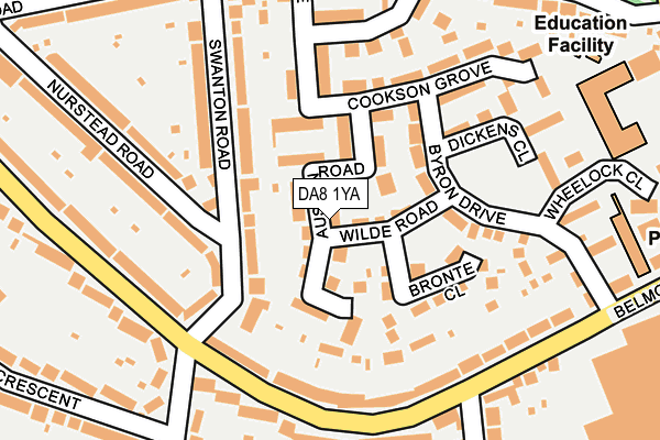 DA8 1YA map - OS OpenMap – Local (Ordnance Survey)