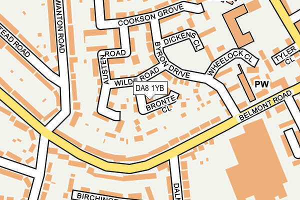 DA8 1YB map - OS OpenMap – Local (Ordnance Survey)