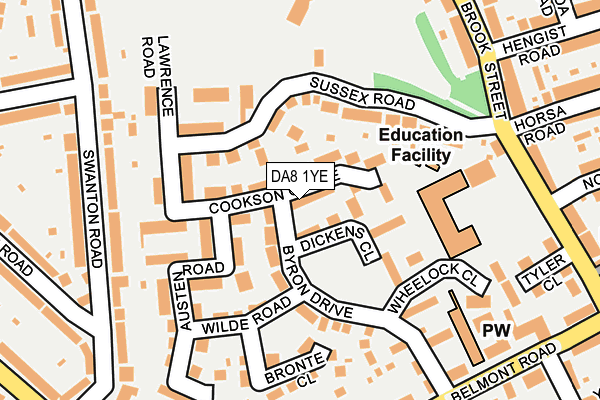 DA8 1YE map - OS OpenMap – Local (Ordnance Survey)