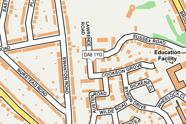 DA8 1YG map - OS OpenMap – Local (Ordnance Survey)