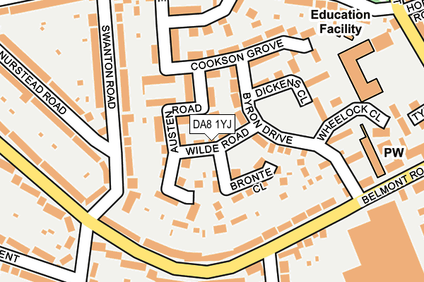 DA8 1YJ map - OS OpenMap – Local (Ordnance Survey)