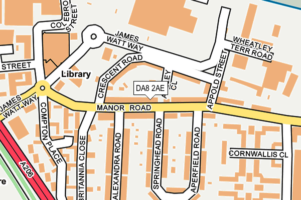 DA8 2AE map - OS OpenMap – Local (Ordnance Survey)