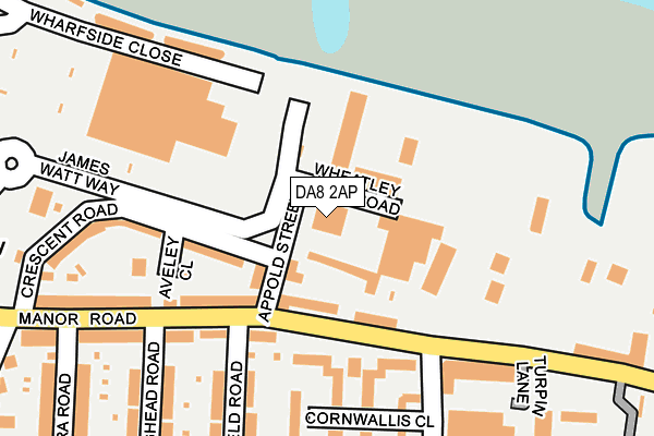 DA8 2AP map - OS OpenMap – Local (Ordnance Survey)