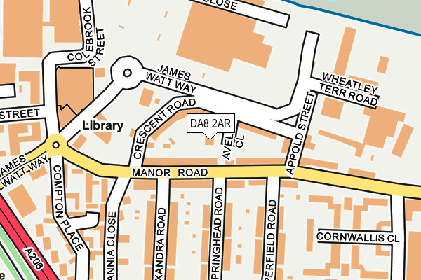 DA8 2AR map - OS OpenMap – Local (Ordnance Survey)
