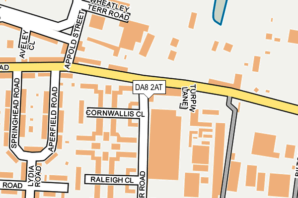 DA8 2AT map - OS OpenMap – Local (Ordnance Survey)