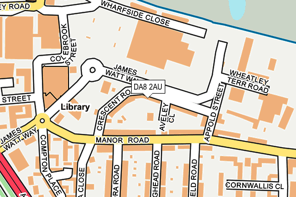 DA8 2AU map - OS OpenMap – Local (Ordnance Survey)