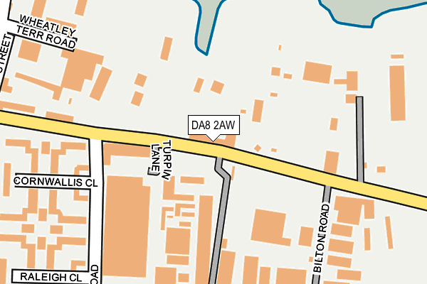 DA8 2AW map - OS OpenMap – Local (Ordnance Survey)
