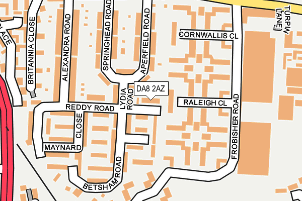 DA8 2AZ map - OS OpenMap – Local (Ordnance Survey)