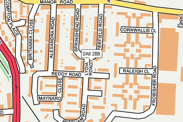 DA8 2BB map - OS OpenMap – Local (Ordnance Survey)