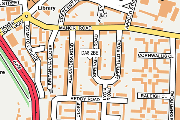 DA8 2BE map - OS OpenMap – Local (Ordnance Survey)