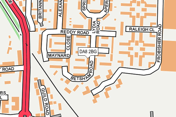 DA8 2BG map - OS OpenMap – Local (Ordnance Survey)