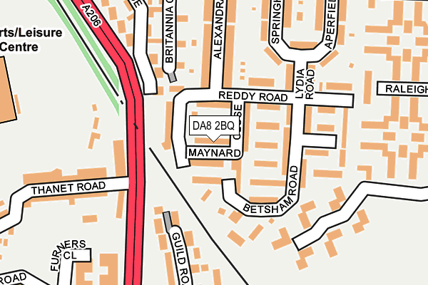 DA8 2BQ map - OS OpenMap – Local (Ordnance Survey)