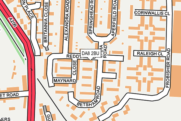 DA8 2BU map - OS OpenMap – Local (Ordnance Survey)