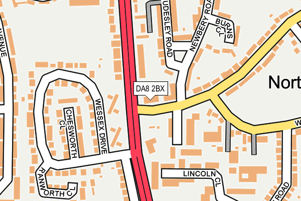DA8 2BX map - OS OpenMap – Local (Ordnance Survey)