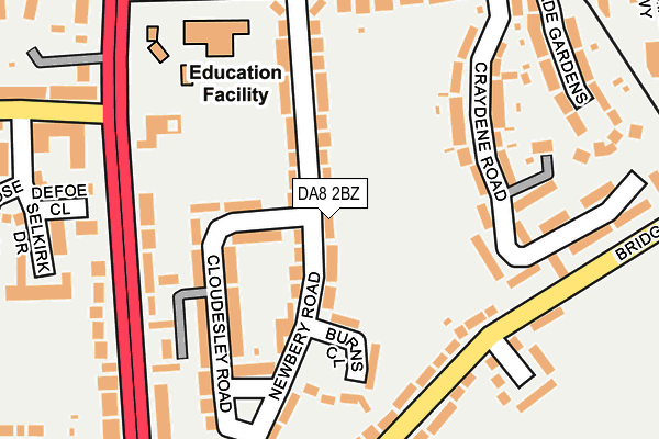 DA8 2BZ map - OS OpenMap – Local (Ordnance Survey)