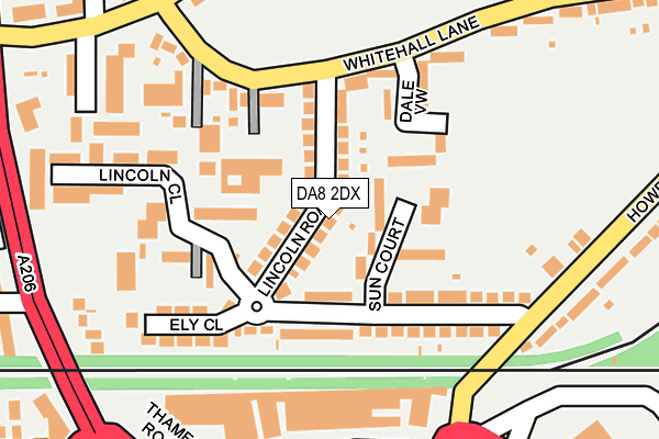 DA8 2DX map - OS OpenMap – Local (Ordnance Survey)