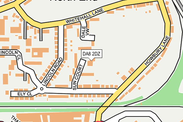 DA8 2DZ map - OS OpenMap – Local (Ordnance Survey)