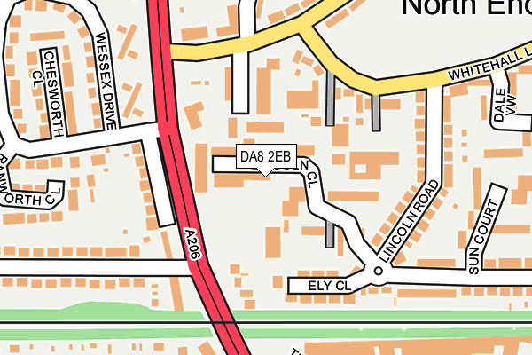 DA8 2EB map - OS OpenMap – Local (Ordnance Survey)