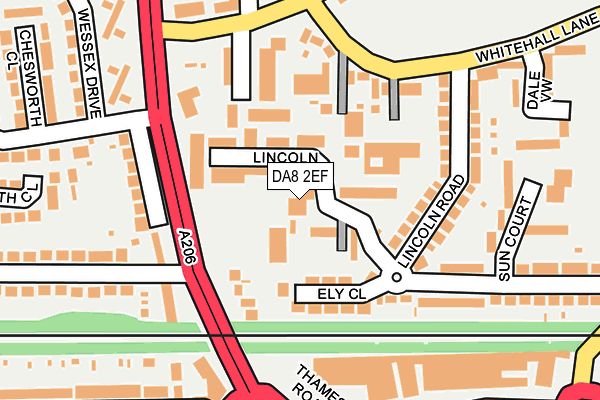DA8 2EF map - OS OpenMap – Local (Ordnance Survey)