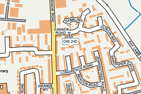 DA8 2HD map - OS OpenMap – Local (Ordnance Survey)