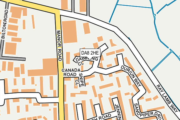 DA8 2HE map - OS OpenMap – Local (Ordnance Survey)