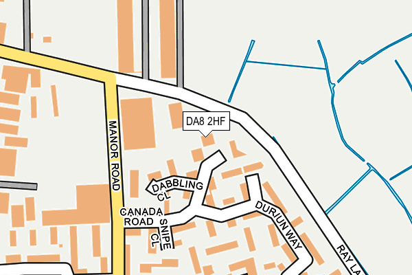 DA8 2HF map - OS OpenMap – Local (Ordnance Survey)