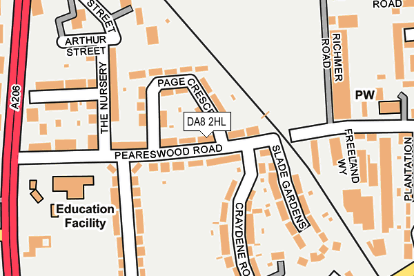 DA8 2HL map - OS OpenMap – Local (Ordnance Survey)