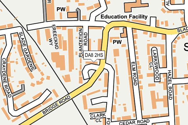 DA8 2HS map - OS OpenMap – Local (Ordnance Survey)