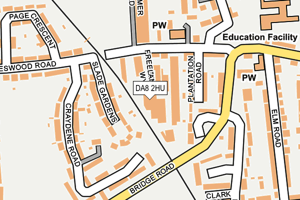 DA8 2HU map - OS OpenMap – Local (Ordnance Survey)