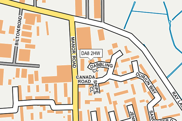 DA8 2HW map - OS OpenMap – Local (Ordnance Survey)