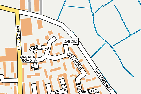 DA8 2HZ map - OS OpenMap – Local (Ordnance Survey)