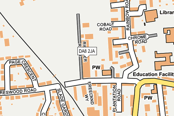 DA8 2JA map - OS OpenMap – Local (Ordnance Survey)