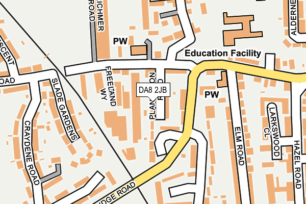 DA8 2JB map - OS OpenMap – Local (Ordnance Survey)