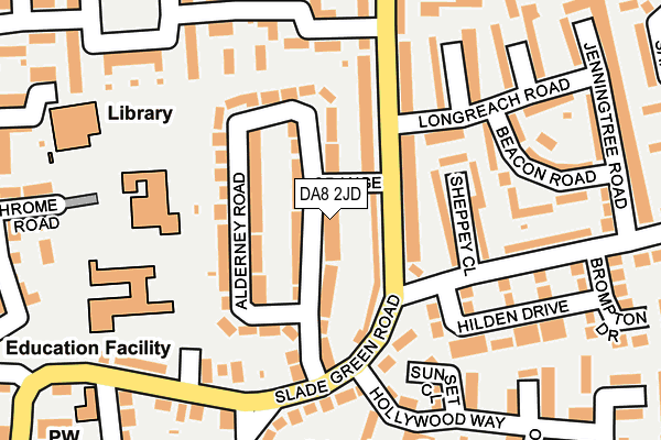 DA8 2JD map - OS OpenMap – Local (Ordnance Survey)