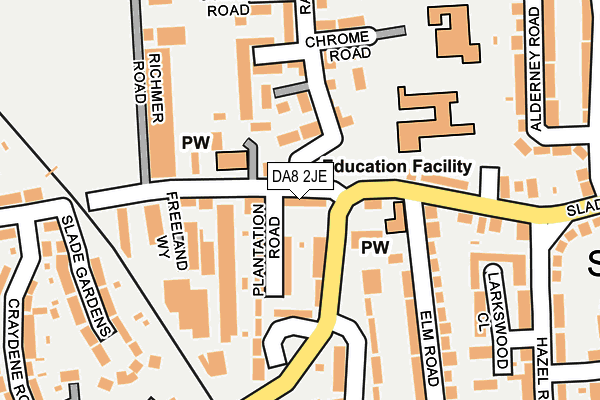 DA8 2JE map - OS OpenMap – Local (Ordnance Survey)