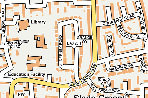DA8 2JH map - OS OpenMap – Local (Ordnance Survey)