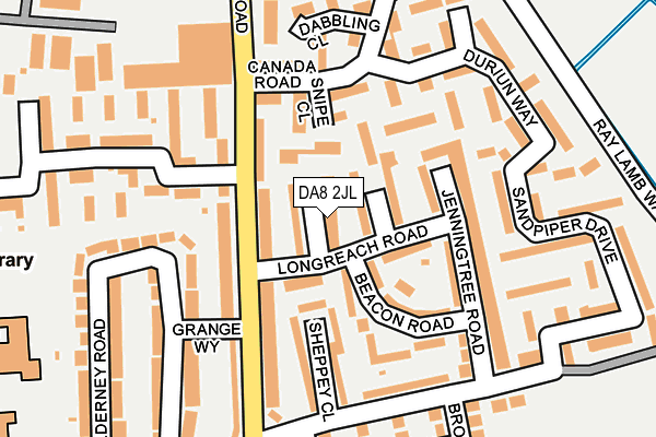DA8 2JL map - OS OpenMap – Local (Ordnance Survey)