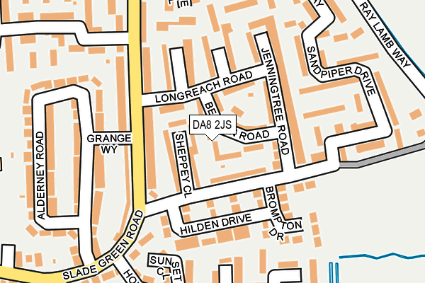DA8 2JS map - OS OpenMap – Local (Ordnance Survey)