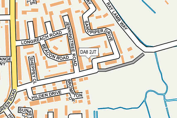 DA8 2JT map - OS OpenMap – Local (Ordnance Survey)