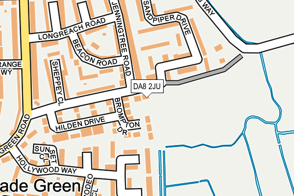 DA8 2JU map - OS OpenMap – Local (Ordnance Survey)