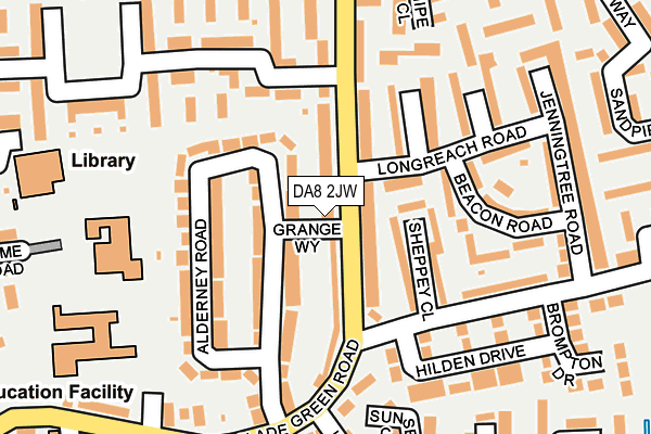 DA8 2JW map - OS OpenMap – Local (Ordnance Survey)