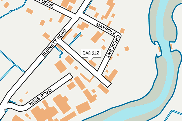 DA8 2JZ map - OS OpenMap – Local (Ordnance Survey)