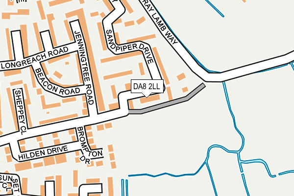 DA8 2LL map - OS OpenMap – Local (Ordnance Survey)