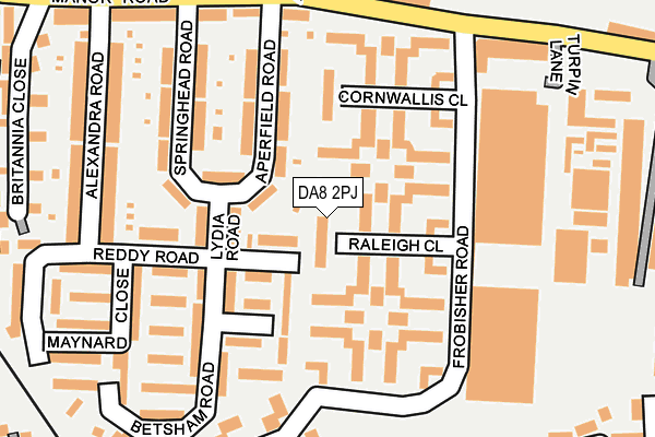 DA8 2PJ map - OS OpenMap – Local (Ordnance Survey)
