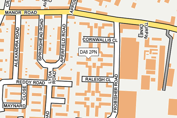 DA8 2PN map - OS OpenMap – Local (Ordnance Survey)