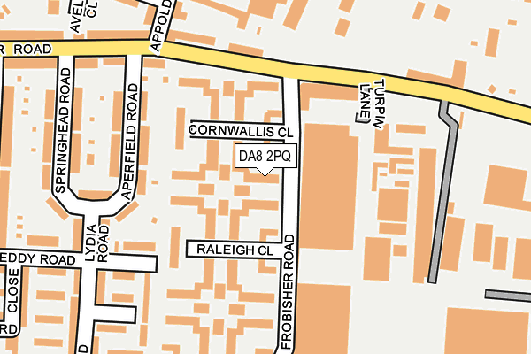 DA8 2PQ map - OS OpenMap – Local (Ordnance Survey)