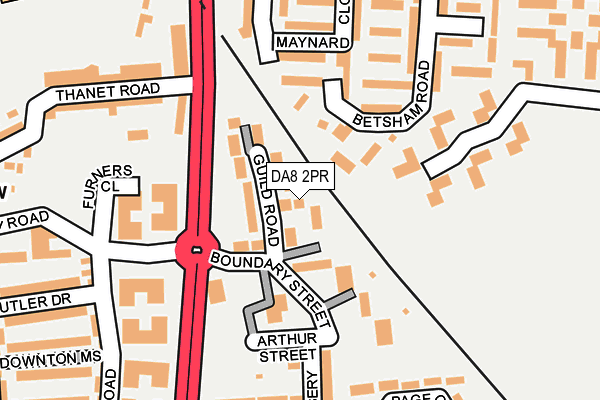 DA8 2PR map - OS OpenMap – Local (Ordnance Survey)