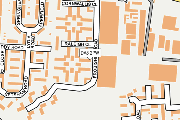 DA8 2PW map - OS OpenMap – Local (Ordnance Survey)