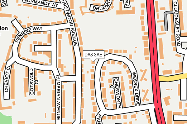 DA8 3AE map - OS OpenMap – Local (Ordnance Survey)